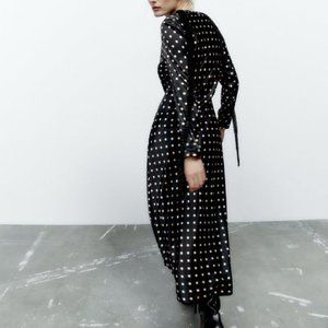 zara polka dot midi dress